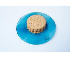 Plato de vidrio - Redondo - Diámetro 13cm - Vidrio pintado a mano - Plato de cristal - Para anillos, colgantes - Portavelas - Magdalenas - Maceta pequeña - Decoración hogar - Para ella y para él