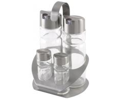 Monix Sabor - Vinagreras de Acero Inoxidable y Cristal, 4 Unidades