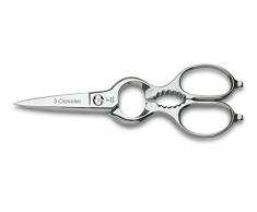3 Claveles Tijeras Cocina Multiusos, Acero Inoxidable-(20cm-8), Brillo-Desmontable