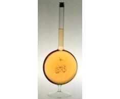 Jarra de vidrio transparente, botella, garaffa, decantador de vidrio cristal con dos frambuesas de vidrio claro en el interior, capacidad 0,2 lirtro, altura circa 26 cm, diseñado y fabricado por la Oberstdorfer Glashütte