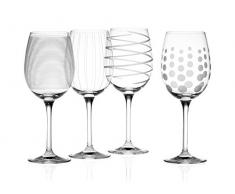 Creative Tops Mikasa Cheers de Cristal Copas de Vino Blanco, Juego de 4, Multi-Color