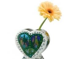 Goebel 26100396 "a Peace of My World – Jarrón, porcelana, multicolor, 13 x 6 x 12,5 cm