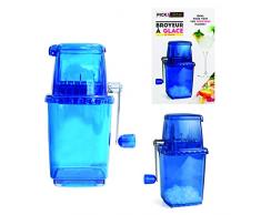 Saveur et Degustation KV7141-Picador de manivela para hielo de acero inoxidable azul, 15,5 x 11,7 x 23,5 cm