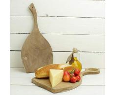 macosa ptm67784 Juego de 2 Tablas para Servir Madera con Mango de diseño, 38 x 18 cm, Tabla de Queso, Cocina Tabla | Bandeja | Tabla de Madera para Cortar | Utensilios de Cocina