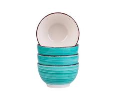 vancasso Serie Bella Juego de 4 Piezas Tazones, Cuencos de Cerales, Tazón Desayuno Gres, Ramen, Cuenco Sopa, Verde