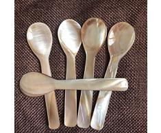 DUEBEL Set de 10 Cucharas de Caviar Rosa MOP Cuchara de Madre Perla para Caviar, Servicio de Café