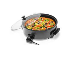 Bredeco BCPP 40-9 Paellera Eléctrica Sartén Eléctrica Cazuela Eléctrica (Ø 40 cm, 1400 W, 230 V, 5 Programas 100–250 °C, Altura 9 cm, Teflón)