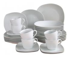 Creatable 18792 6 Square - Vajilla cuadrada completa (30 piezas), color blanco