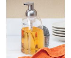 InterDesign Foamin - Dosificador jabón espuma con estropajero, transparente