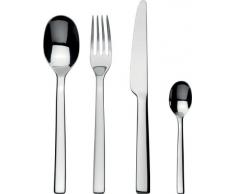 Alessi REB09S24 - CuberterÃ­a ovalada de acero inoxidable 18/10 brillante, incluye 6 cucharas, 6 tenedores, 6 cuchillos y 6 cucharillas de cafÃ© de postre