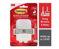 Command 17007-ES - Pinza para escoba (1 gancho, 2 tiras), multicolor