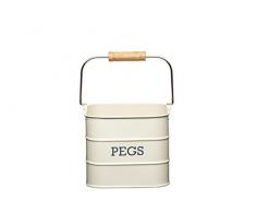 Kitchen Craft Living Nostalgia LNPEGCRE - Cubo para Pinza de la Ropa, Color Beige