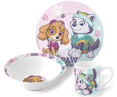 Juego de vajilla de cerámica para niñas, diseño de Patrulla Canina, Incluye Plato y Taza