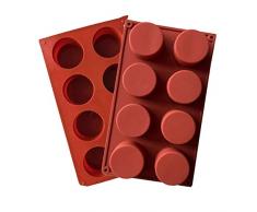 JasCherry Forma de Redondos Moldes de Silicone - Premium Antiadherente Moldes para Tartas, Repostería, Bizcocho, Gelatina, Jabón, Muffin, Pudín #6