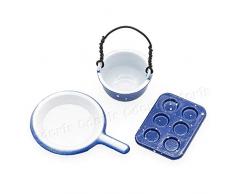 Odoria 1/12 Miniatura Sartén Cacerola Molde para panecillos Cocina Accesorio para Casa de Muñecas