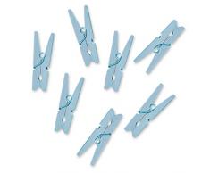 20 pequeñas pinzas de madera, color azul