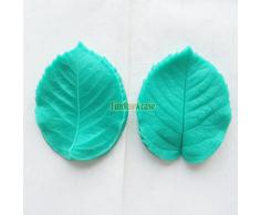 Rosa Hojas Presione el Molde de Silicona en Forma de Moldes Decoración de la Torta Pasta de Azúcar por Hoja 8x6.3cm Espesor Alrededor de 1 cm