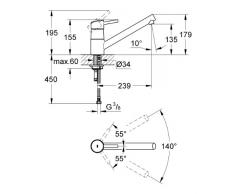 Grohe Concetto - grifo de fregadero, color cromo Ref. 32659001