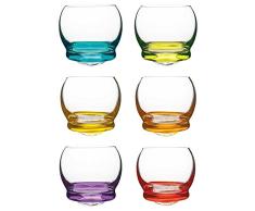 Vanilla Season Juego de 6 Vasos de chupito Bohemia, Cristal de Colores, Vasos de chupito, Vasos de Licor, chupitos, Regalo, Fiesta, Pinchos, Licor, Cristal, Multicolor, DILAM