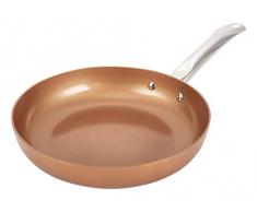 ICA-HOME – Sartén Redonda con doble Asa, Antiadherente, para Cocinas de Gas, Vitrocerámicas e Inducción Color cobre