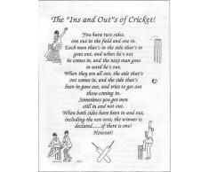 Trapo de cocina, diseño de "The 'ins' and 'outs' of cricket" en inglés