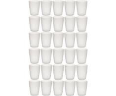 idea-station Neo Vasos plástico 30 Piezas, 250 ml, Transparente, Reutilizable, inastillable, Duro, vajilla, Tazas, Copas, Vaso, niños, Infantiles, de Agua, cóctel, Fiesta