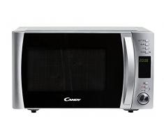 Candy CMXG25DCS Microondas con Grill y Cook in App, Capacidad 25L, 40 programas automáticos, 5 Niveles, Plato Giratorio 31.5 cm, Potencia 900 W / 1000 W, Color Plata