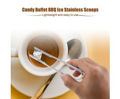 TOPINCN - Pinzas de Acero Inoxidable para Cubitos de Hielo, para Bodas, Dulces, Buffet, Bar, Cocina, al Aire Libre, jardín, Conjunto