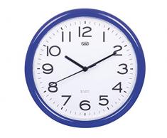 Trevi OM 3301 - Reloj de pared silencioso de 25,5 cm de diámetro con maquinaria de cuarzo, color azul