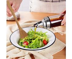 TIMGOU - Dispensador de aceite de oliva con cuchara para ensalada de madera de 9,3 cm, sin plomo, recipiente de aceite para botella de vidrio sin goteo para peluquería, vinagre balsámico, salsa de soja