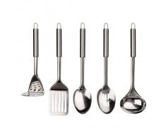 Premier Housewares - Juego de 5 Utensilios de Cocina (Acero Inoxidable)