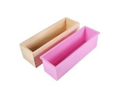 Fdit Rectángulo de Silicona Jabón Molde Caja de Madera Herramienta de BRICOLAJE Hacer Hornear Pastel Pan Tostado Socialme-eu
