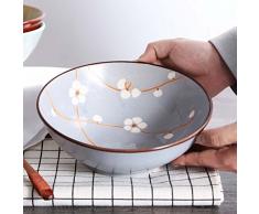 HYLR 7.8inch tazón de Fuente de Ramen japonés, tazón de Fuente de cerámica Creativo, tazón de Fuente de Sopa casera Retro tazón de Fuente seco de los tallarines Grandes Fruit Bowl Bowl