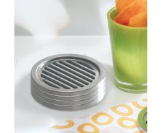InterDesign Linea - Juego de 4 posavasos - Acero inoxidable pulido