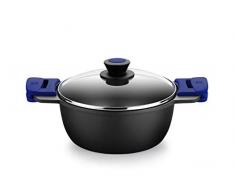 BRA Advanced Cacerola 24 cm, Aluminio Fundido con Antiadherente, sin PFOA súper Reforzado de Rendimiento Superior y Alta Resistencia a los arañazos y a la abrasión, Apta para Inducción