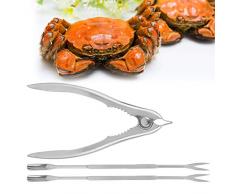 Juego de herramientas de Mariscos Multifuncional Tuerca de acero inoxidable Concha de pescado Tenedores de pescado Camarones Langosta Galletas de cangrejo con muescas dentadas para el hogar