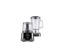 Moulinex 1.2.3 Ultimate Picadora Eléctrica De Alimentos Y Batidora De Vaso, 1000 W, 0.55 litros, Revestimiento de Titanio, Negro