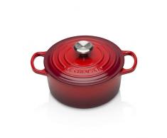LE CREUSET Evolution Cocotte con Tapa, Redonda, Todas Las Fuentes de Calor Incl. inducción, 1,8 l, Hierro Fundido, Rojo (Cereza), 18 cm