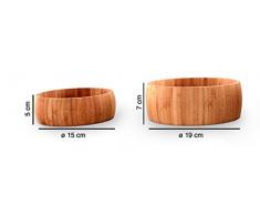 Set de 2 cuencos de bambú (15 y 19 cm) - madera ecológica