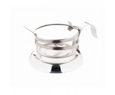 Parmesano Plato con cuchara 75 x 117 mm acero inoxidable y cuenco de cristal queso