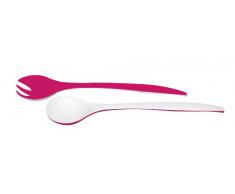 Zak ! Designs 1699-340 - Mini cubiertos para servir ensalada (22 cm), color blanco y rosa