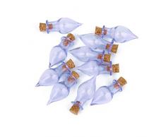 10pcs Vial Botellas Corcho Cristal Gota De Agua Que Deseen Botella Colgante Bricolaje Purpura