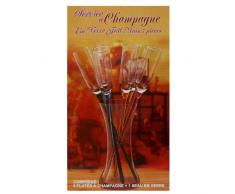 Set 6 copas de Champagne + decantador de cristal