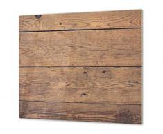 Tabla de cortar decorativa de cristal templado y cubre vitro - Dos en Uno - Resistente a golpes y arañazos - UNA PIEZA (60 x 52 cm) o DOS PIEZAS (30 x 52 cm); D10A Serie Texturas A: Madera 12