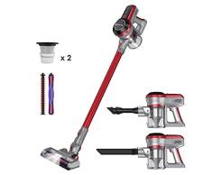 Hosome Aspiradora Escoba sin Cable 12000Pa 2 en 1 Aspiradora de Mano Inalámbrica Potente Succión Filtración Eficiente 2200mAh Batería Recargable 500 ml Contenedor para Alfombra Piso Duro y Autos