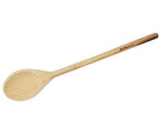 Fackelmann Cuchara de madera de cocina para remover y mezclar los alimentos, Madera de Haya, Utensilios de cocina de madera, Color Natural, 30x4, 5cm, 1ud