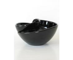 Centro de mesa de barro rojo, hecho a torno alfarero y esculpido a mano despues en forma de nudo central, esmaltado en color negro, disponible en varios colores. Firmado y etiquetado por nuestro taller artesano. Medidas 16/28cm.