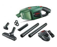 Bosch Aspirador manual a batería EasyVac 12 (12 V, Power for all, Cargador, Caja de cartón, 2,5 Ah, 3 boquillas, 2 prolongaciones de tubo, Equipo filtrante, Capacidad de colector de polvo 380 ml)