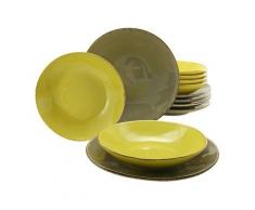 Creatable, 14258, Organic Elements, Dinner Ware Set 12 Pieces Servicio de Mesa, Porcelana, Mud Olive, Set of 12