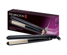 Remington Ceramic Slim S1510 - Plancha de Pelo, Cerámica Antiestática, Placas Turmalina, Capa Protectora Teflón, Negro